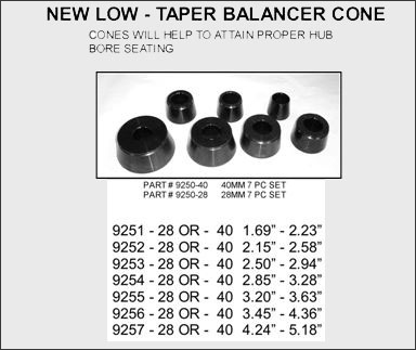 New low taper balance cone adapter accessoreis